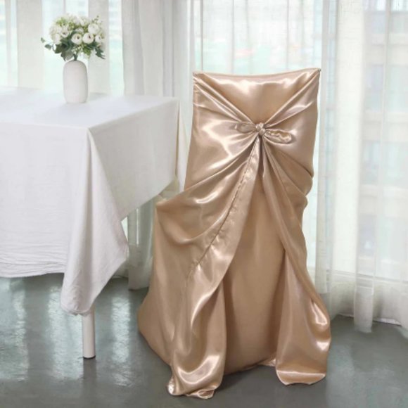 Nude Universal Satin 300 Chair Cover - Picture 3 of 3